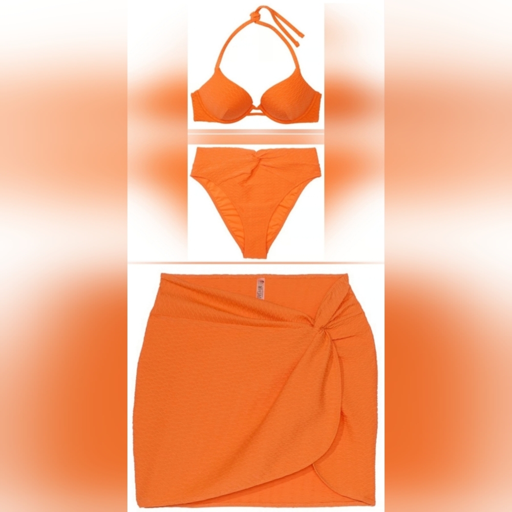 34B/S/XS/S VS Swim Bombshell PushUp Bikini Top Twist HighWaist Cheeky Bikini Set
